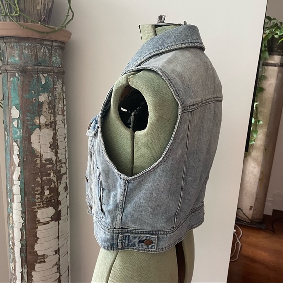 Cropped American Eagle Denim Vest - Picture 1 of 3